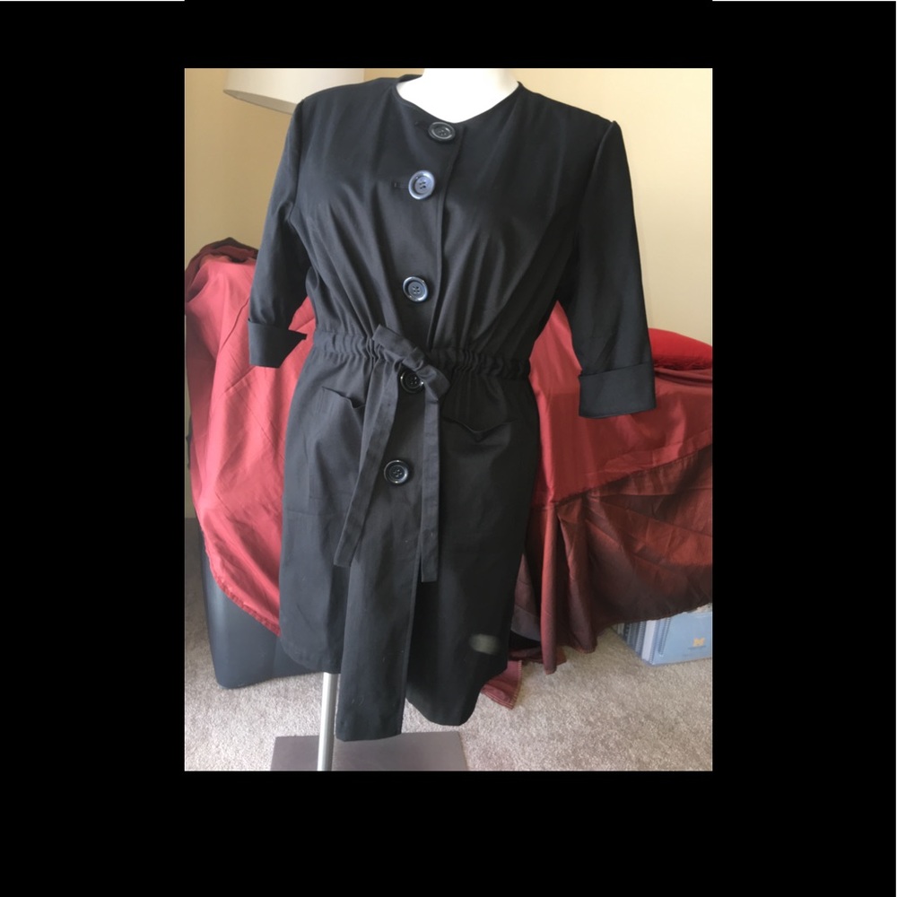 LBD nwt plus size 1X Linea by Louis Dell’Ollia cotton button up tie waist